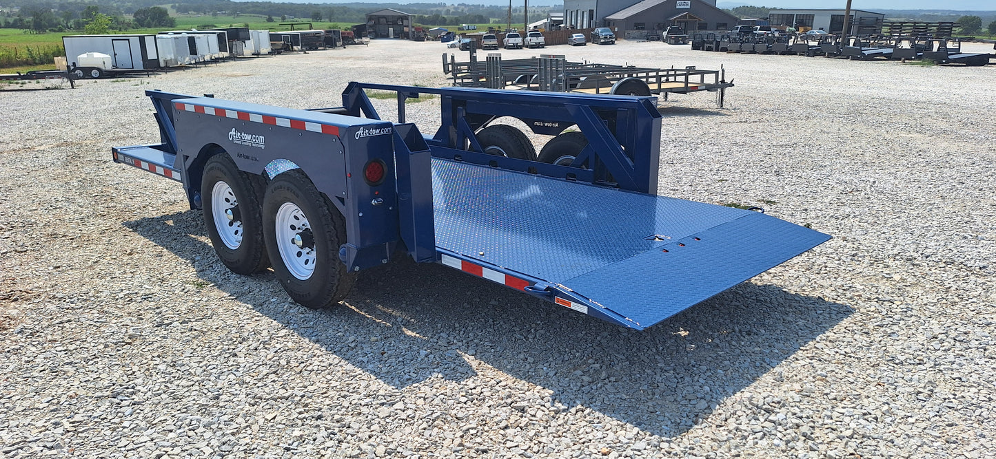 D-rings, Swing Arm Axles, x3 Marker Lights, LED lights, Powder Coat Royal Blue Steel Deck