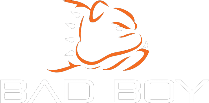 Bad Boy mowers and tractors logo white