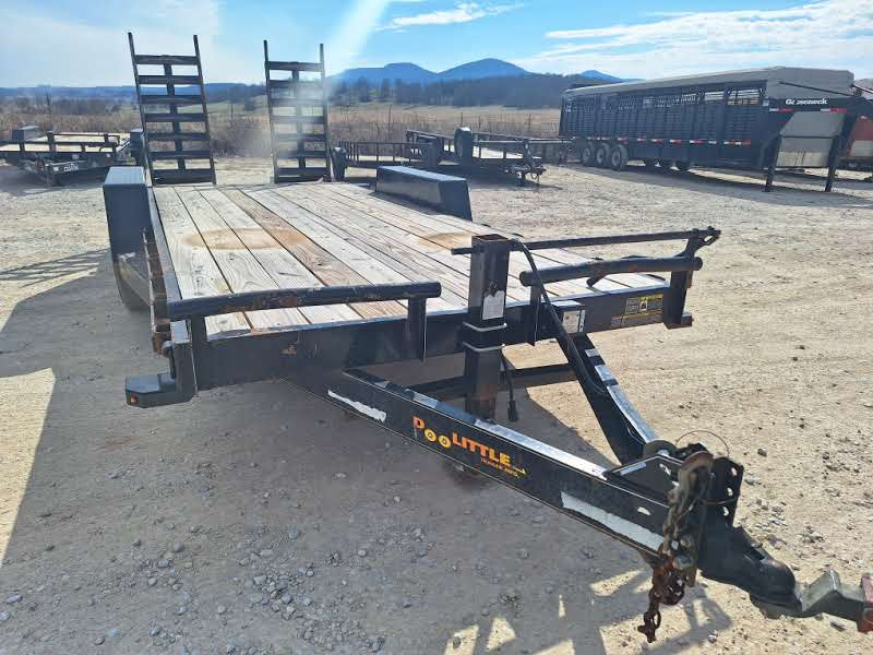 Front View of Trailer Featuring Adjustable Coupler and Side Crank Drop Leg Jack